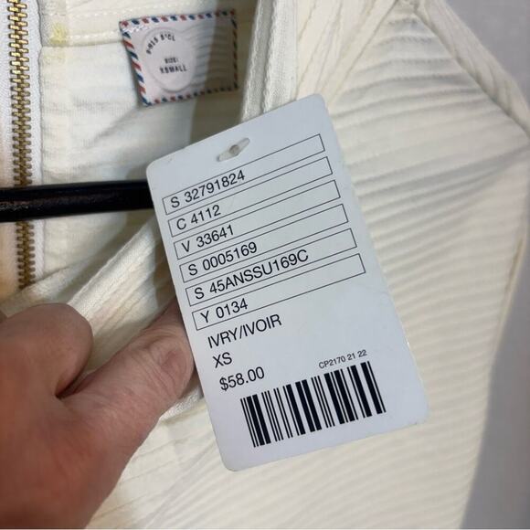 NWT Anthrolopogie 9-H15 Stcl Ivory Short Sleeve Mock Neck Shirt Size XS - Picture 9 of 13